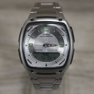 Casio Telememo Illuminator Men's Watch – Pre-Owned, New Battery, Square, Silver